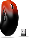 X23Pro Wireless Gaming Mouse 2.4G/BT5.0/USB-C Esports Gaming Mouse 800mAh Lightweight Mouse Gaming 12000 DPI Wireless Mouse with 6 Programmable Buttons for Laptop/PC/Mac Black-red