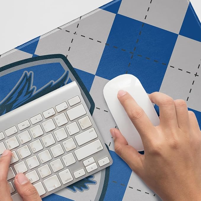 Harry Potter Ravenclaw Plaid Sigil Large Gaming Mouse Pad Desk Mat with Stitched Edges Non-Slip Base for Gamer Home and Office 31.5 x 15.7