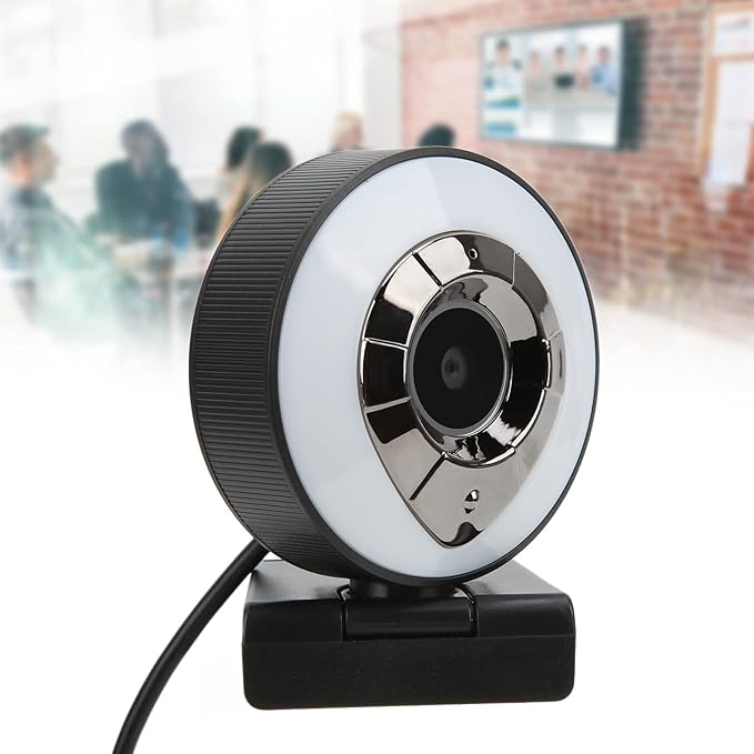 Web Camera 1080P HD USB 2.0 Autofocus Clear Video Manual Light 360° Rotation - Smooth 30FPS Dual Microphones Ideal for Video Calls and Conferencing