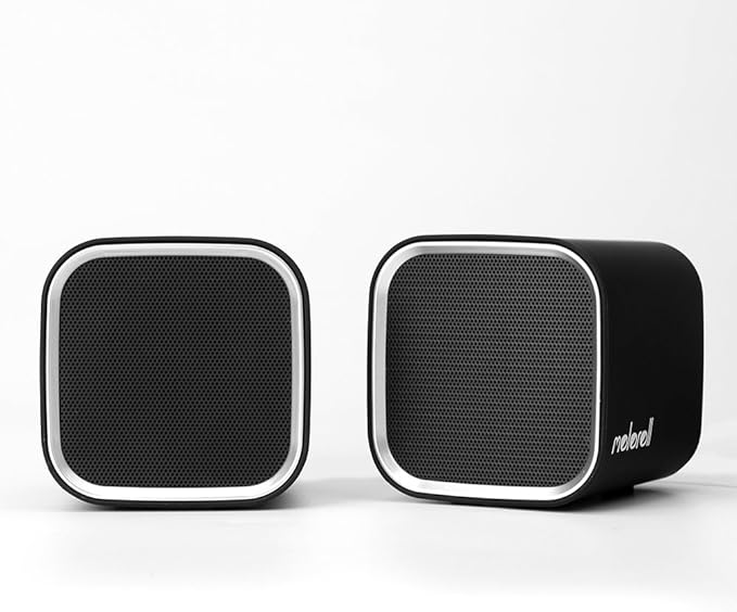Computer Speakers for Desktop PC Laptop Mac USB Powered Small Wired 2.0 Channels Dual Stereo Clear with Bass Less Distortion