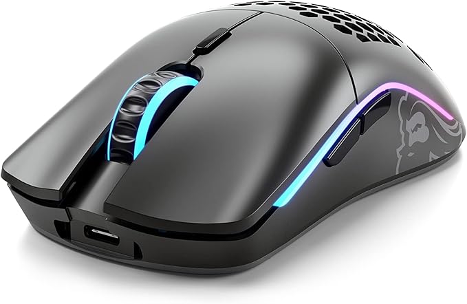 GLORIOUS Model O Wireless Gaming Mouse - Superlight 69g Honeycomb Design RGB Ambidextrous Lag Free 2.4GHz Wireless Up to 71 Hours Battery - Matte Black