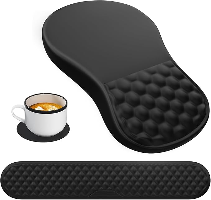 HAOCOO Ergonomic Mouse Pad with Wrist Rest Massage Support Black