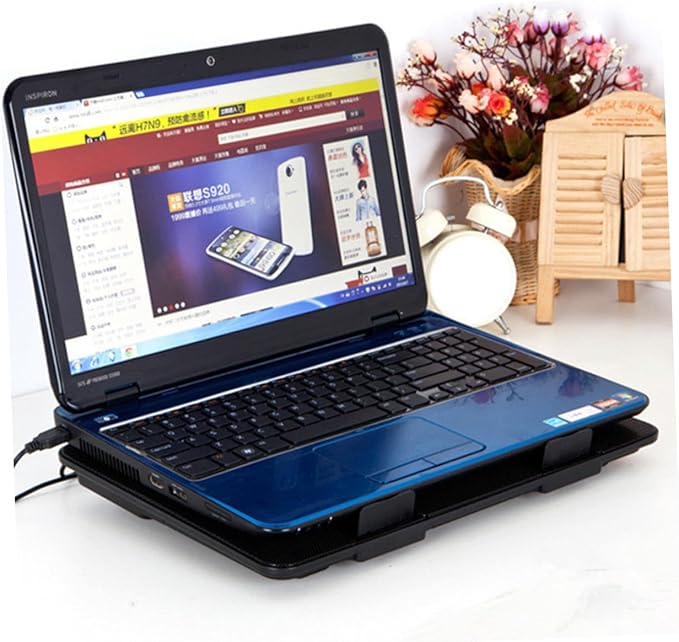 Laptop Cooling Pad with Quiet Fans Black Notebook Radiator Cooler for Gaming and Office Use USB Powered Cooler Pad Compatible with Laptops