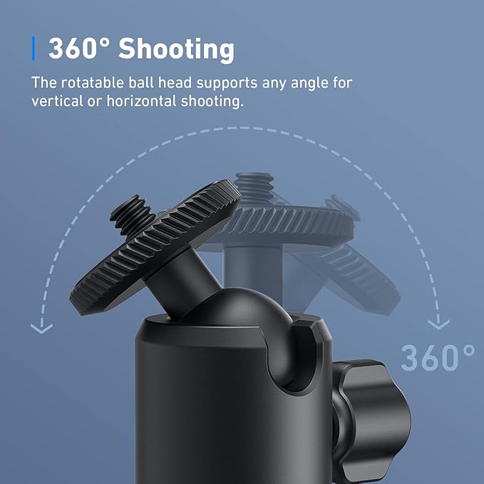 AnkerWork C310 4K Webcam &amp AnkerWork Mini Tripod 12MP 4K@60FPS HDR AI Auto Focus Framing Noise Canceling Mic Aluminum Black Compatible with Webcams Cameras up to 1.5kg