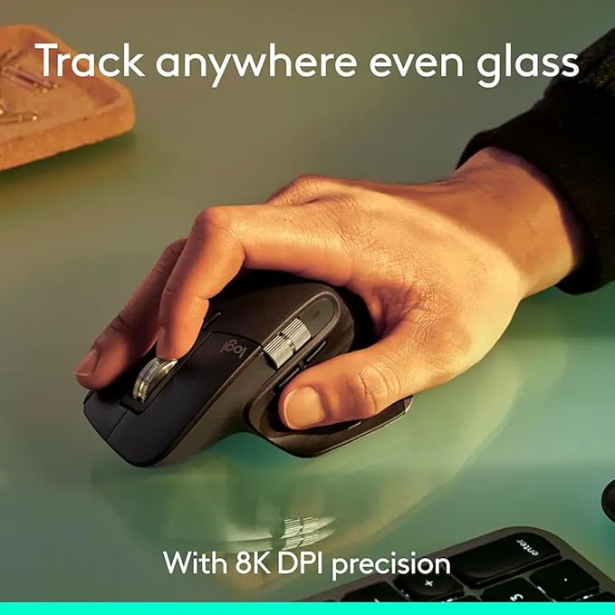 Logitech MX Master 3S - Performance Wireless Mouse with Ultra-Fast Scrolling Ergo 8K DPI Track on Glass Quiet Clicks Bluetooth Windows Linux Chrome Black