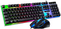 Arinda Wired Gaming Keyboard and Mouse Set Colorful LED Backlit USB Gaming Keyboard Mouse for Laptop PC Gamers