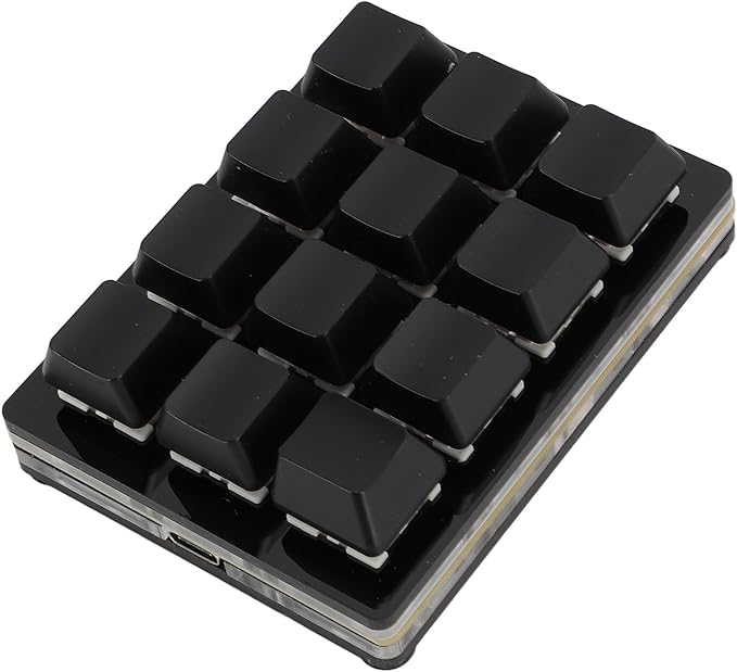 12 Key Mechanical Gaming Keyboard Mini USB Wired RGB Red Switch Programmable Macro Keyboard One Handed Mechanical Keyboard Hot Swappable Keyboard Macro Keypad for Home Office
