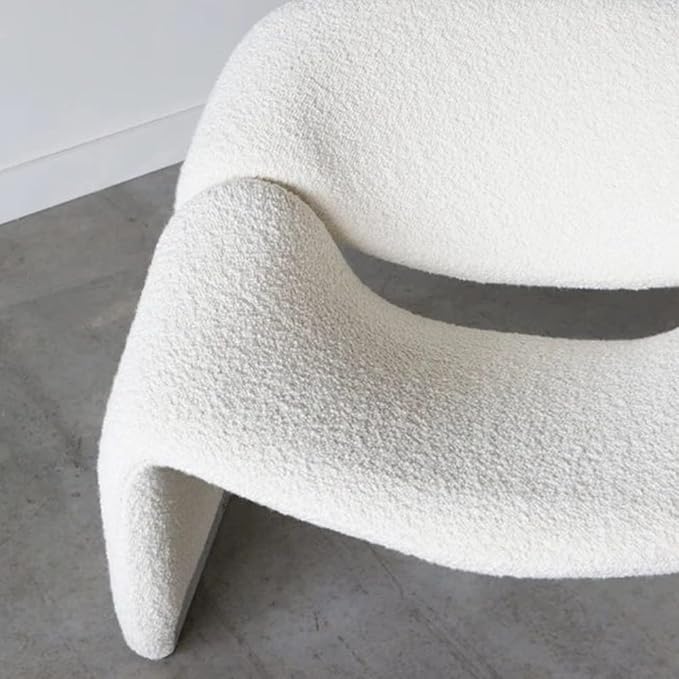 Scandinavian Style Gaming Chair Office Chair Armless White Fabric Fiberglass Solid Back Rectangular Indoor 72x75x70 cm