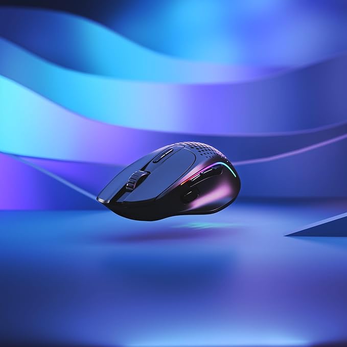 GLORIOUS Gaming Model I 2 Wireless Gaming Mouse - Hybrid 2.4Ghz &amp Bluetooth 75g Superlight 9 Buttons (2 Swappable) RGB PTFE Feet MMO/MOBA/FPS Long Battery Life Side Thumb Rest - Black