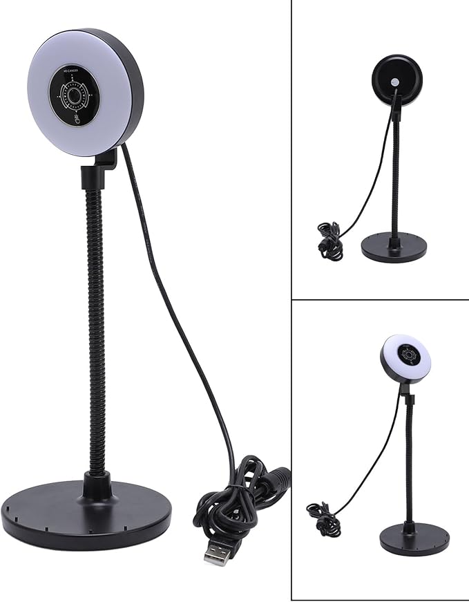 USB Computer Cam 5MP Webcam with Fill Light 5MP ABS Webcam for PC Laptop for Online Chatting Home Studio Podcasting Gaming