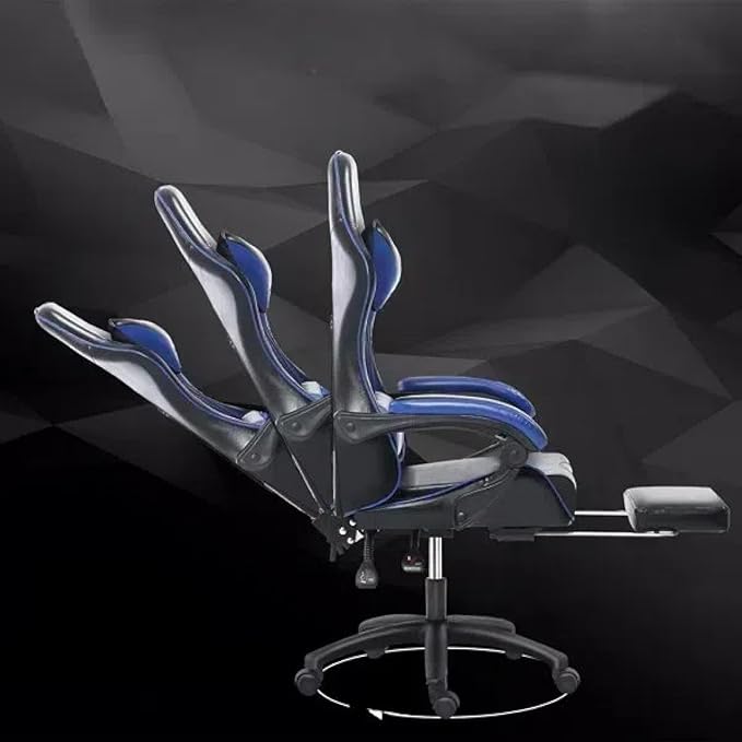 Ergonomic Gaming Chair for Adults (400 Lbs. Tall) Comfortable Computer Chair for Heavier People Adjustable Lumbar Back Office Chair (with Footrests) Video Gaming Chair