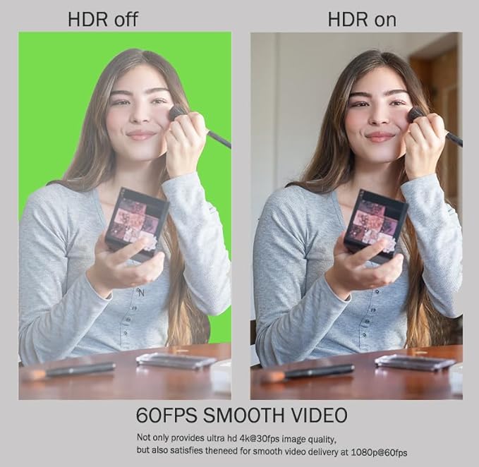 Webcam 4K Streaming Webcam with Remote Compatible with Sensor Noise-Canceling Dual Mics Computer Camera Auto-Focus Low Light Correction Ideal for Streaming OBS PCLaptopDesktop