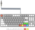 MAGIC-REFINER AK873 75% Wired Mechanical Gaming Keyboard with red SwitchHot-Swappable Keyboard with 8Pcs DIY Sublimation Color keycapsMixed Rainbow LED Backlit for PC Xbox PS4Mac (White Grey)