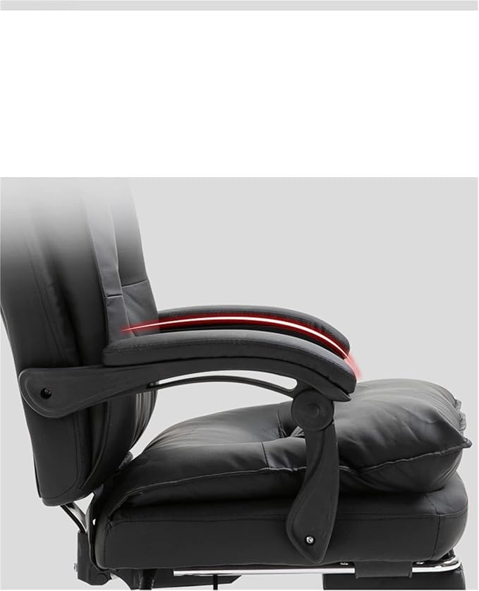 Ergonomic PU Leather Office Chair with Breathable Mesh Back Adjustable Tilt Swivel Computer Gaming Chair