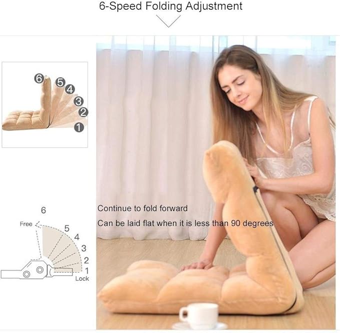 Adjustable Backrest Floor Sofa Chair Seat Cushion for Meditation Reading Watching Video-Gaming - Folding Bed Backrest Chair Recliner