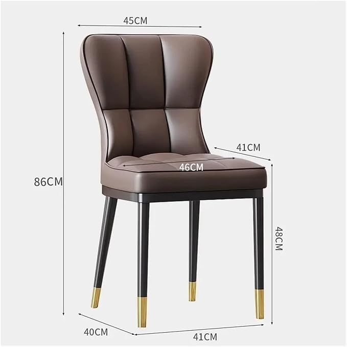 Adjustable Office Computer Chair with Armrest 1pcs Leather Finish Dining Chair with Backrest Sleek Black Legs with Gold Trim(Dark Green)