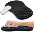 Ergonomic Mouse Pad Wrist Support with Memory Foam Massage Bulge Carpal Tunnel Pain Relief Mousepad Wrist Rest for Mouse(12x8 inch Black)