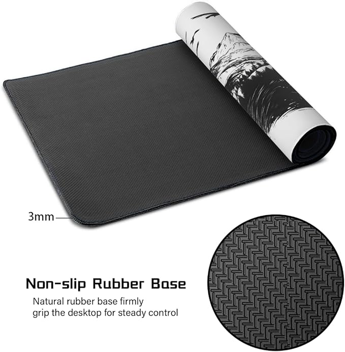 Black Forest Tree Bird Large Mouse Pad Gaming Mousepad Desk Mat for Desktop Computer Keyboard Waterproof Mouse Mat Desk Pad with Non-Slip Base for Game School Office Home 35.4 x 15.7