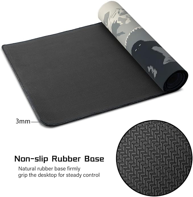 Large Bigfoot Forest Mountain Mouse Mat Computer Mousepad with Non-Slip Rubber Base Waterproof Mouse Pad Desktop Keyboard Pad for GamerHome School Laptop Office Accessories16x35.5in
