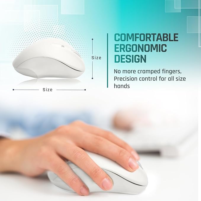 Matias Wired USB-A PBT Premium Computer Mouse Proven Performance Ergonomic Mouse Left Right Hand Use Home and Office Use Compatible for PC MacBook Chromebook Laptop Desktop - (White)