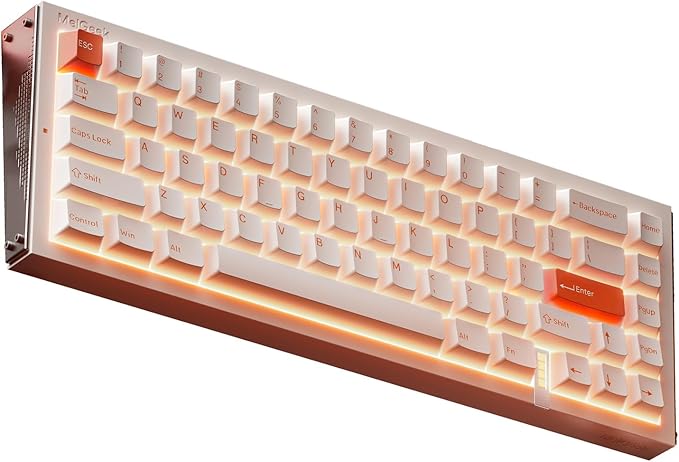 MelGeek REAL67 Wired Gaming Keyboard with RGB Magnetic Keyboard with Hall Effect Rapid Trigger Hot-Swappable Snap Tap &amp Adjustable Actuation Online HIVE Custom (Sodium-White)