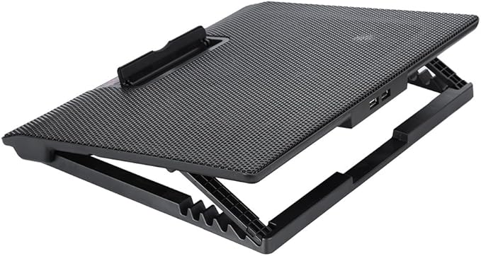 Laptop Cooler USB 6 Fans Cooling Pad Base with Blue LEDs Angle Mounts Stand with Ergonomic Design Super Quiet and Wind Speed