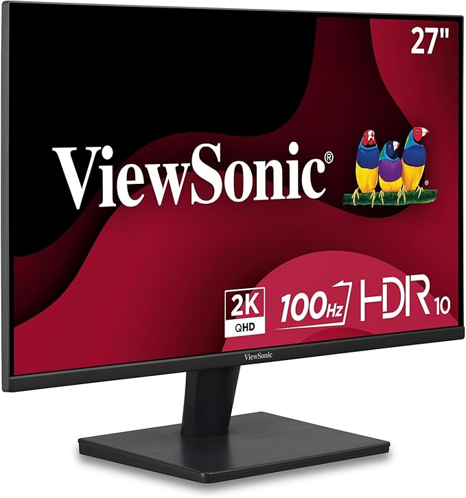 ViewSonic VS2725-2K 27 Inch QHD 1440p Monitor with 100Hz HDMI DisplayPort and Variable Refresh Rate for Home and Office