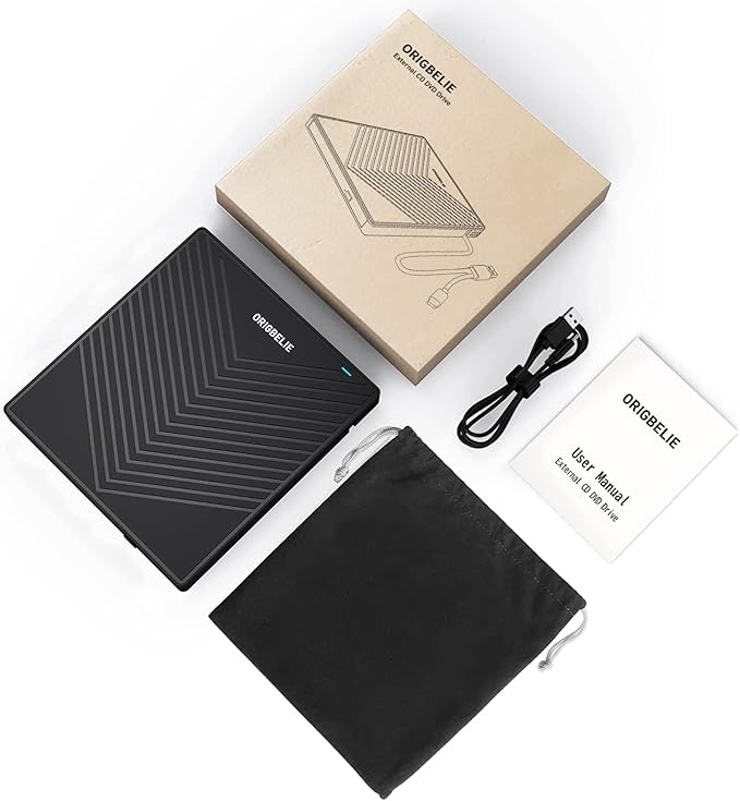 External CD DVD Drive Ultra Slim CD Burner USB 3.0 with 4 USB Ports and 2 TF/SD Card Slots Optical Disk Drive for Laptop Mac PC Windows 11/10/8/7 Linux OS