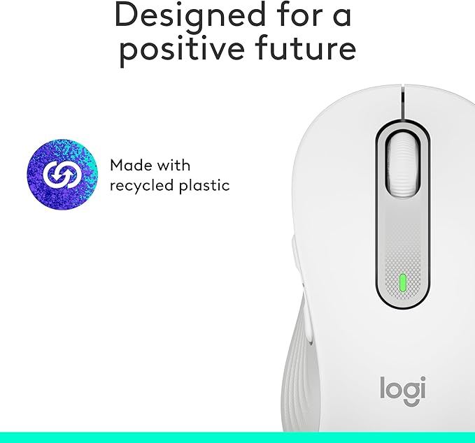 Logitech Signature M650 Wireless Mouse - for Small to Medium Sized Hands 2-Year Battery Silent Clicks Customizable Side Buttons Bluetooth for PC/Mac/Multi-Device/Chromebook - Off White