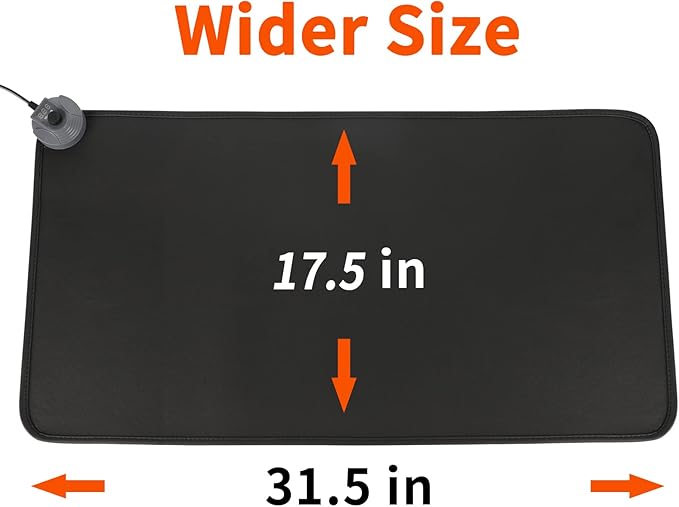 Mymyth Heated Desk Pad Warm Mouse Pad Foot Warmer - 8 Speeds Heated Control with Digital Display - 31.5‘’×17.5” Extended Edition Gaming Mouse Mat - Auto Shutoff
