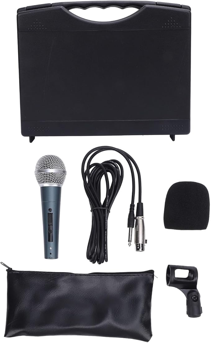 Wired Dynamic Microphone Set Moving Coil Dynamic Cardioid Handheld Microphone Enhanced Sound Quality with Low Latency Recording Stable for Active Speakers Mixers Am (Blue)