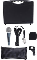 Wired Dynamic Microphone Cardioid Moving Coil Handheld Microphone Set with Shock Absorber for Active Speakers Mixers Amplifiers Low Latency Plug and Play Mic (Cyan)