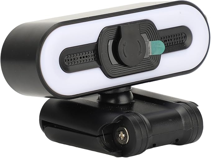 ASHATA 4K Digital Zoom Webcam Built in Microphone Super Bright Fill Light Auto Beauty USB PC Camera for Laptop Computer LCD Display for Video Calls