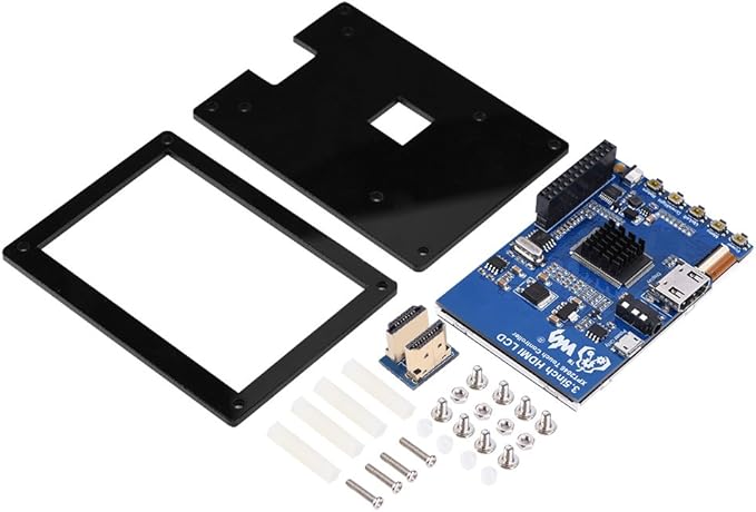 Zopsc 3.5 inch LCD Screen Display Supports 1080P Display Monitor 60fps for + Black Acrylic Case with Multi Languages Menu