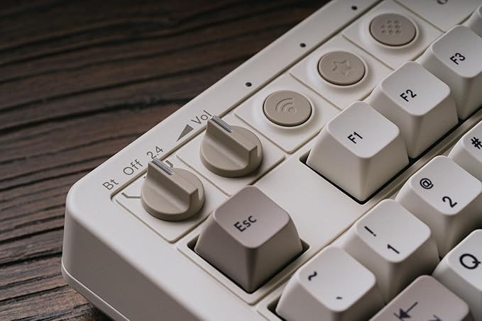 8BitDo Retro Mechanical Keyboard Bluetooth/2.4G/USB-C Hot Swappable Gaming Keyboard with 87 Keys Dual Super Programmable Buttons for Windows and Android - M Edition