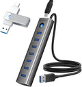 ORICO Aluminum 7-Port USB Hub + 256 GB UFSD USB C Flash Drive