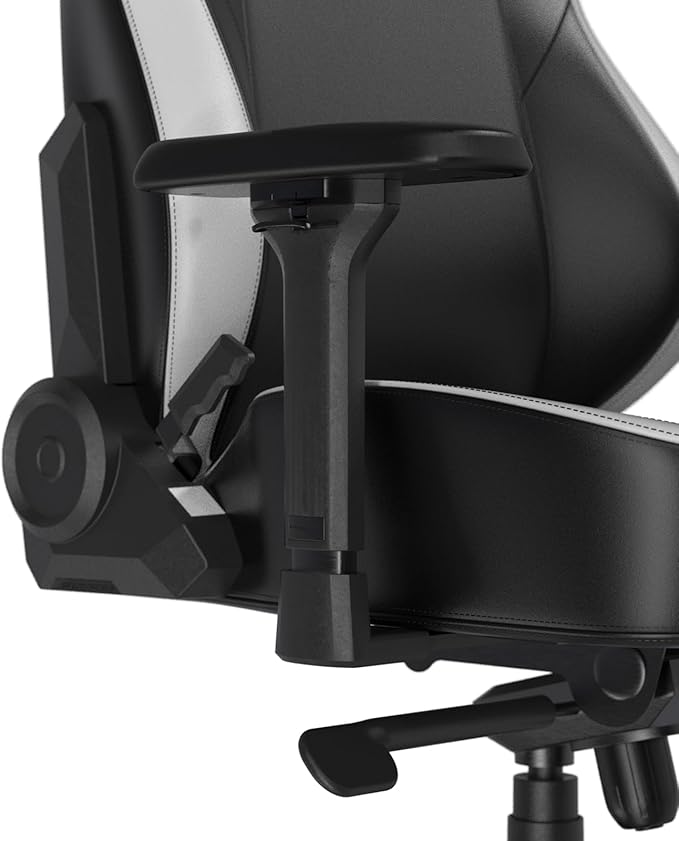 DXRacer Craft XL Video Gaming Chair for Adults Ergonomic Office Reclining Computer Chair with Magnetic Head Pillow and Lumbar Support Racing Style Height Adjustable (EPU Leatherette Black White)