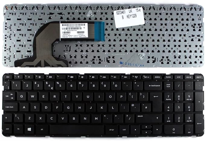 Power4Laptops UK Layout Black Replacement Laptop Keyboard Compatible with HP Pavilion 15-n268TX