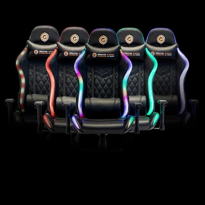 Ergonomic Racing Style Gaming Chair in Black Adjustable Office Computer Chair with a Neck Pillow