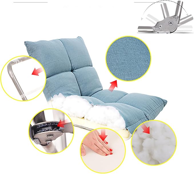NaKeah Folding Floor Chair 6-Position Cushioned Adjustable Floor Lazy Sofa Chair for Adults Ideal for Reading Gaming MeditatingE