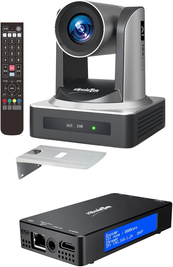 zowietek AI NDI 20X PTZ Camera HDMI SDI USB LAN PoE + HDMI Video Encoder/Decoder