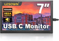 7 inch mini Small Monitor HD IPS 1024x600 LCD Screen 7inch USB C Portable Monitors External Display for Phone Laptop PC Build in Speakers (P70D)