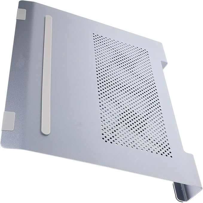 Angoily Alloy Laptop Cooling Pad with Quiet LED Fan Stand Ergonomic Notebook Cooler Riser to 17.3 Inch Laptops Gray Aluminum Gaming Cooler Base for Desk Use