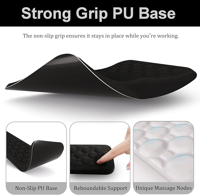Ospelelf Keyboard Wrist Rest Ergonomic Mouse Pad with Wrist Rest Arm Wrist Rest for Computer Office and GamingBlack
