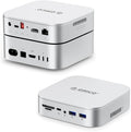 ORICO MiniRaid 10-in-1 Docking Station with Dual-Bay M.2 NVMe/SATA SSD Enclosure for Mac mini M4 Pro Raid 0/1/PM USB C HUB with HDMI 4K@60Hz 10Gbps PD60W SD/TF Slot RJ45 for Creator-MR10 Pro