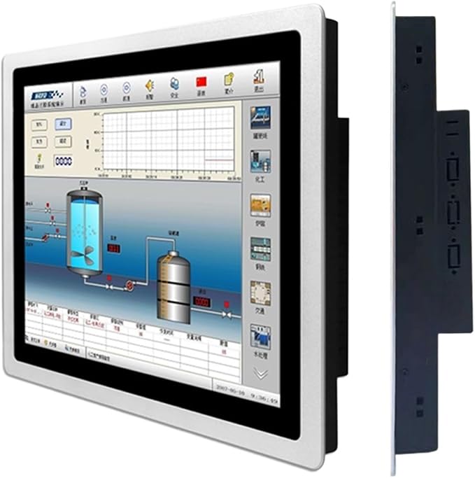 1pc 15 17 19 21.5 Inch Embedded Industrial Computer Monitor Display with Capacitive Touch Screen HDMI VGA DVI USB Interface(17 inch HDMI VGA)