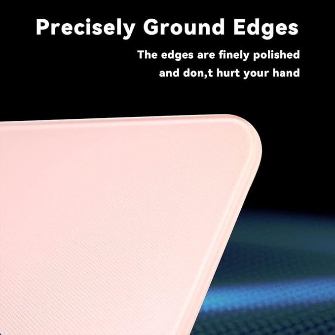 Glass Gaming Mousepad Professional Artisan 350 * 260 * 3.2mm Large Mouse Pad Provides Improved Precision and Speed for Keyboard Mouse (Pink)