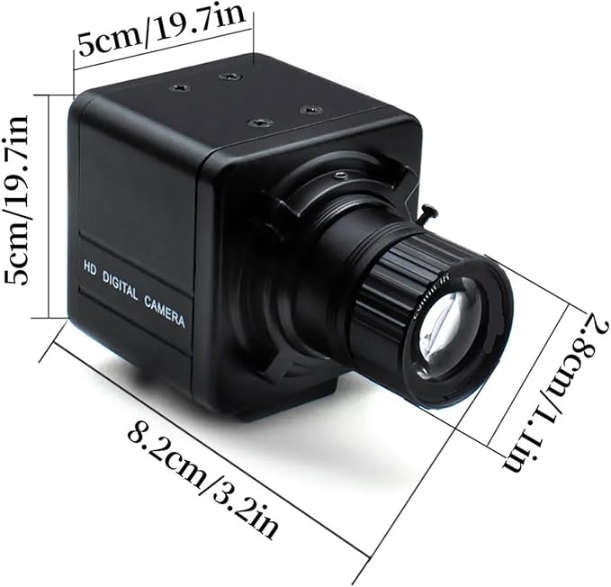 Mini Camera 8MP CMOS Security POE H265 with 25mm Fixed CS Lens P2P IP POE48V Industrial Camera