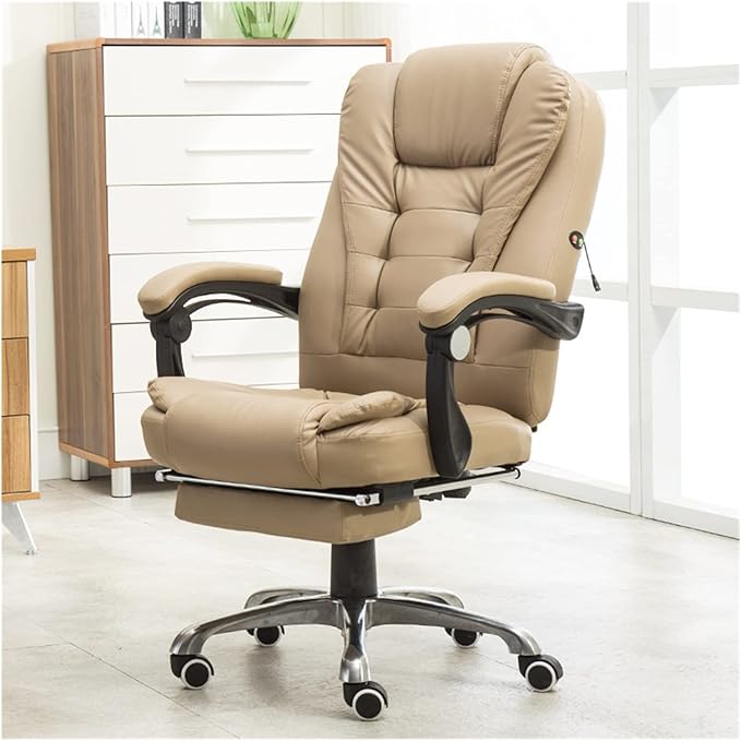 Adjustable Office Computer Chair with Armrest Computer Chair Home Office Internet Cafes Gamer Armchair Furniture(Khaki)