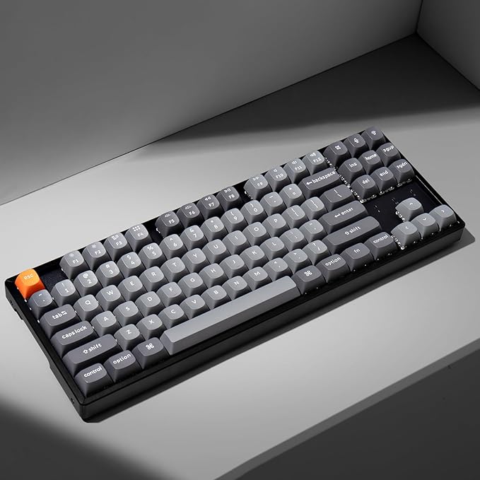 Keychron K8 Max QMK Wireless Custom Mechanical Keyboard Hot Swappable TKL 80% Layout Bluetooth/2.4G/USB-C Programmable Aluminum Frame Super Banana Switch NKRO Gaming Keyboard for Mac/Windows
